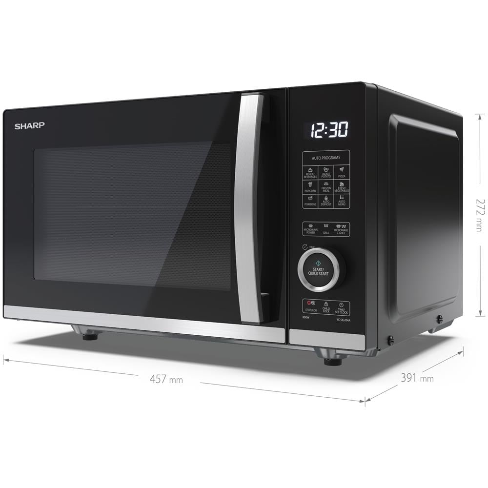 YC-QG204AE-B forno a microonde Superficie piana Microonde con grill 20 L 800 W Nero - Foto 6