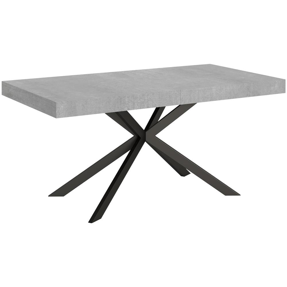 Tavolo allungabile 80x160/244 cm Plaker cemento gambe antracite - Foto 1
