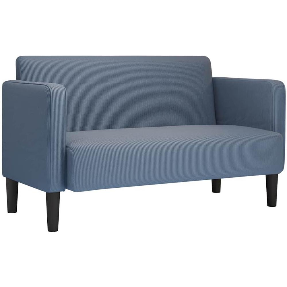 Divano Divanetto Blu 109 cm Tessuto di Velluto a Coste - Foto 1