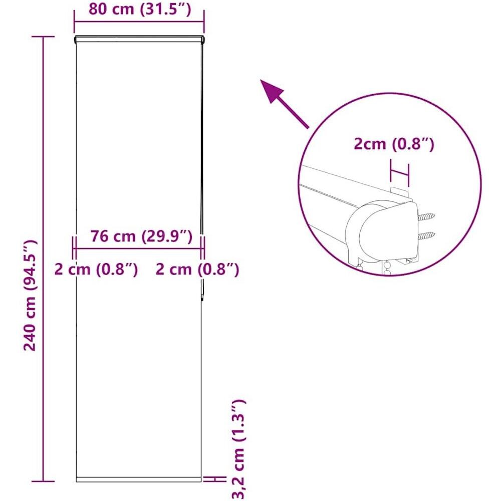 Tenda a Rullo per Doccia Cassonetto 80x240 cm Larghezza Tessuto - Foto 10