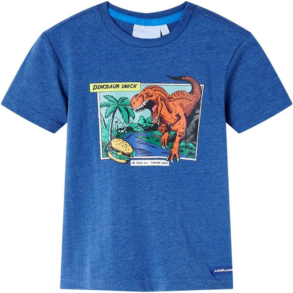 Maglietta da Bambino Blu Scuro Mélange 128 - Foto 1