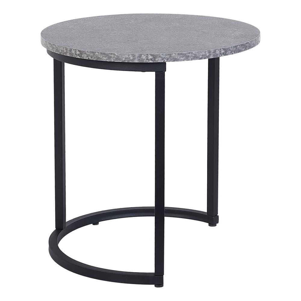 Set Di 2 Tavolini In Color Cemento / nero Dixie - Foto 2