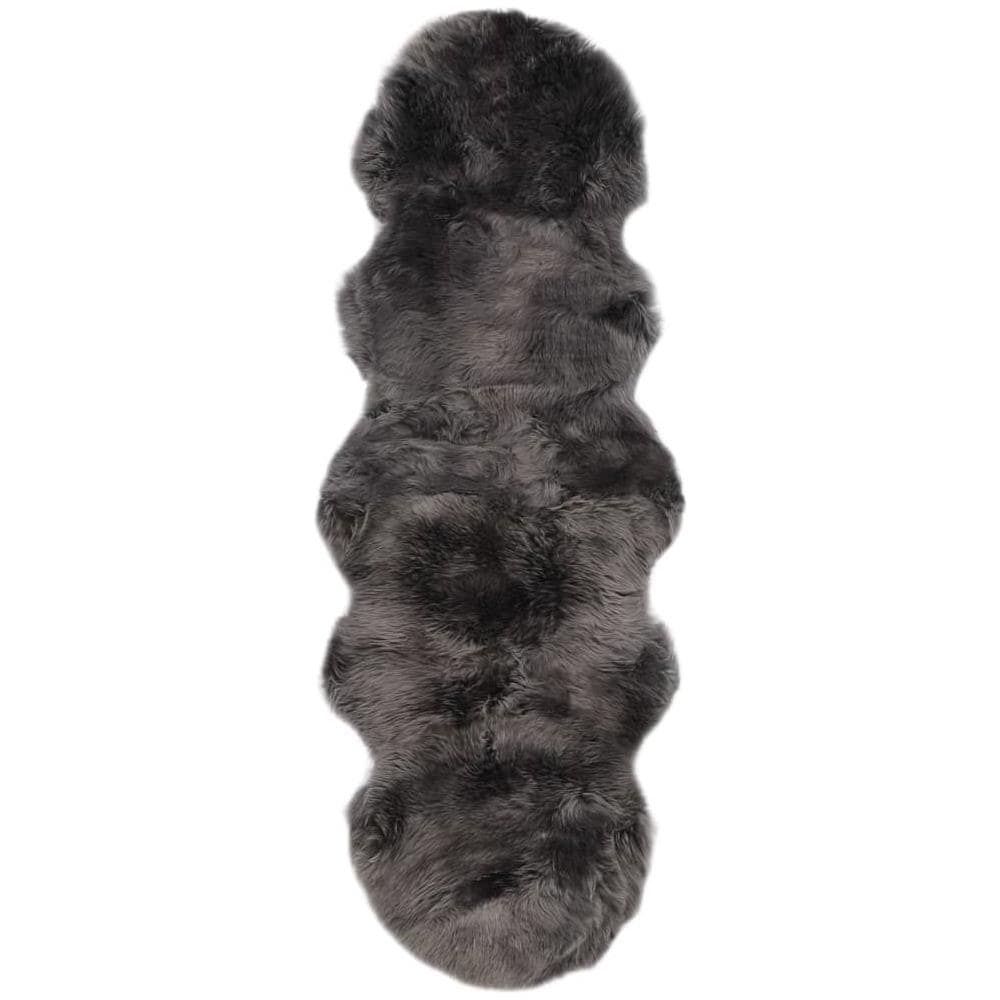 Tappeto In Pelle Di Montone 60x180 Cm Grigio Chiaro - Foto 1