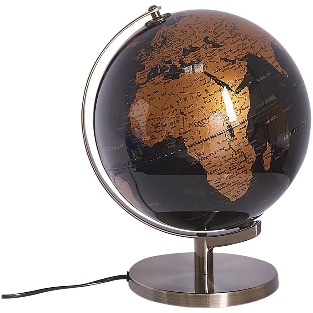 Mappamondo Nero / Rame Con Illuminazione Led 32 Cm Magellan - Foto 1