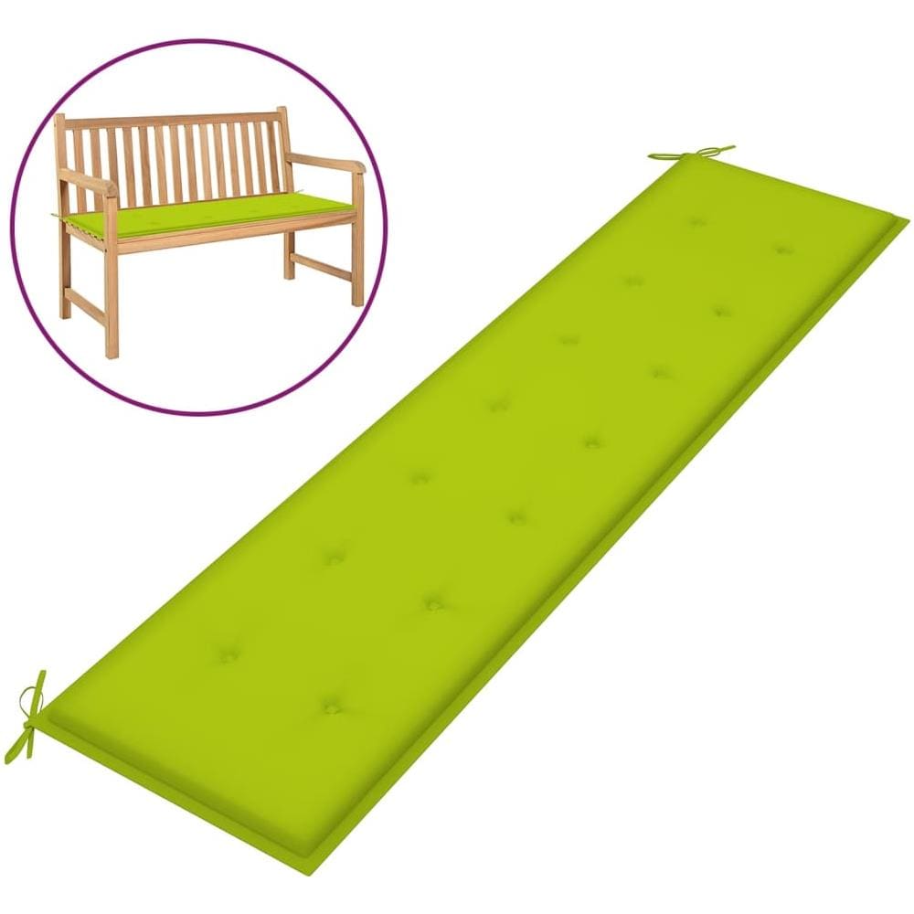 Cuscino Panca Da Giardino Verde Brillante 200x50x4 Cm Tessuto - Foto 1