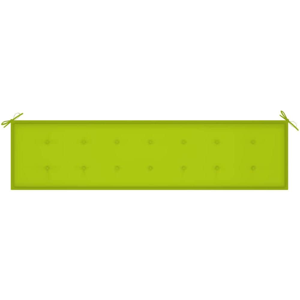 Cuscino Panca Da Giardino Verde Brillante 200x50x4 Cm Tessuto - Foto 2