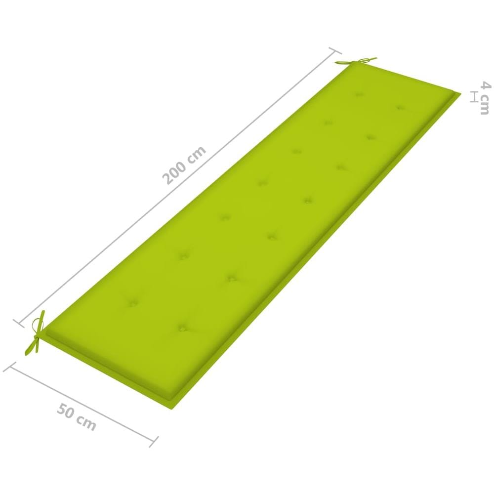 Cuscino Panca Da Giardino Verde Brillante 200x50x4 Cm Tessuto - Foto 7