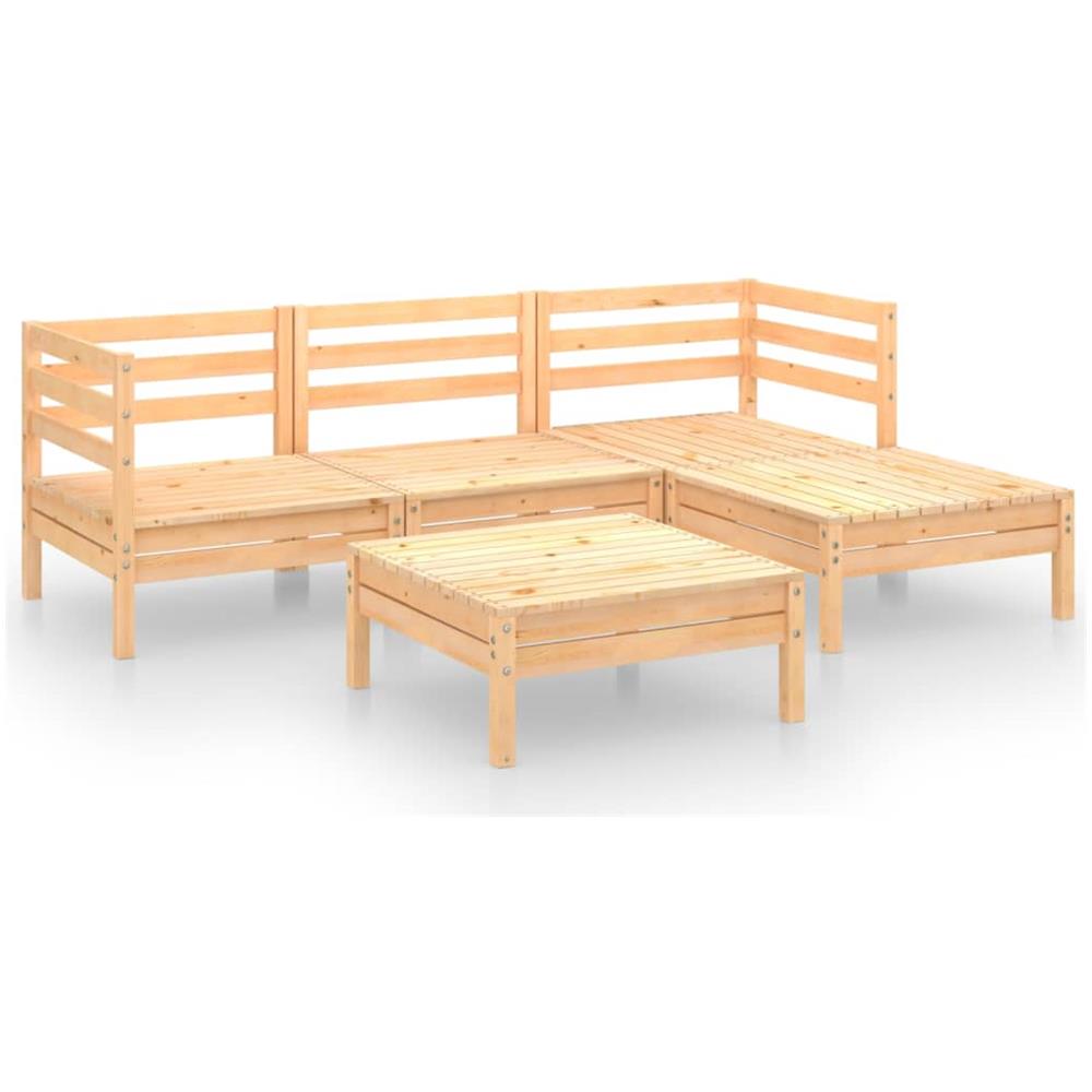 Set Divani Da Giardino 5 Pz In Legno Massello Di Pino - Foto 2