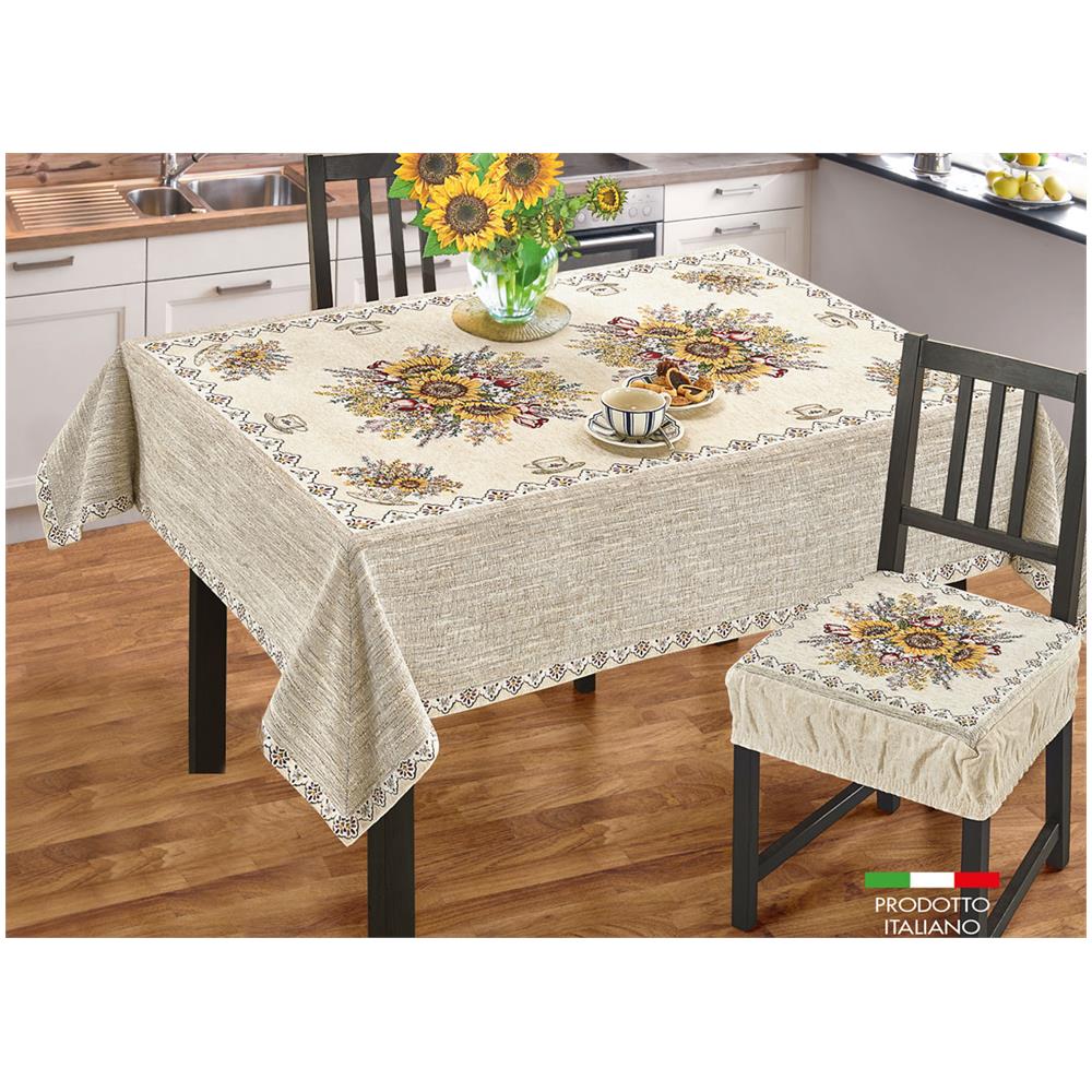 Tovaglia Copritavolo Centrino Runner Tavola Fantasia Floreale Sunlight Girasoli 140x140 Sunlight - Foto 1
