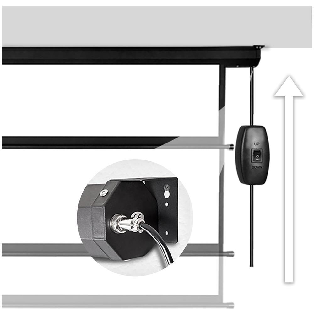 Eps80 / 43 Schermo Di Proiezione 80” Formato 4:3 / 163 X 122 Cm Telo Proiettore Motorizzata A Sviluppo Elettrico Fissaggio A Muro O A Soffitto Full Hd 3d 4k - Home Cinema Home Theater Ufficio - Foto 2