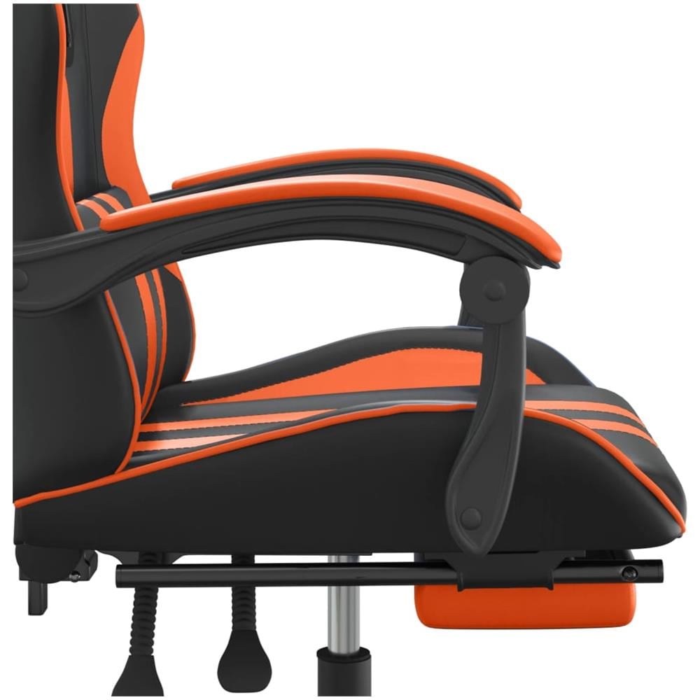 Sedia Da Gaming Con Poggiapiedi Nero E Arancione In Similpelle - Foto 2
