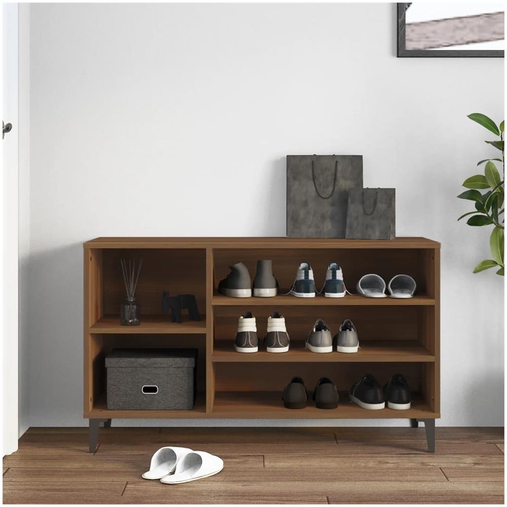 Scarpiera Rovere Marrone 102x36x60 Cm In Legno Multistrato - Foto 5