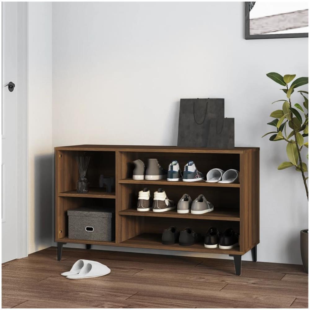 Scarpiera Rovere Marrone 102x36x60 Cm In Legno Multistrato - Foto 1