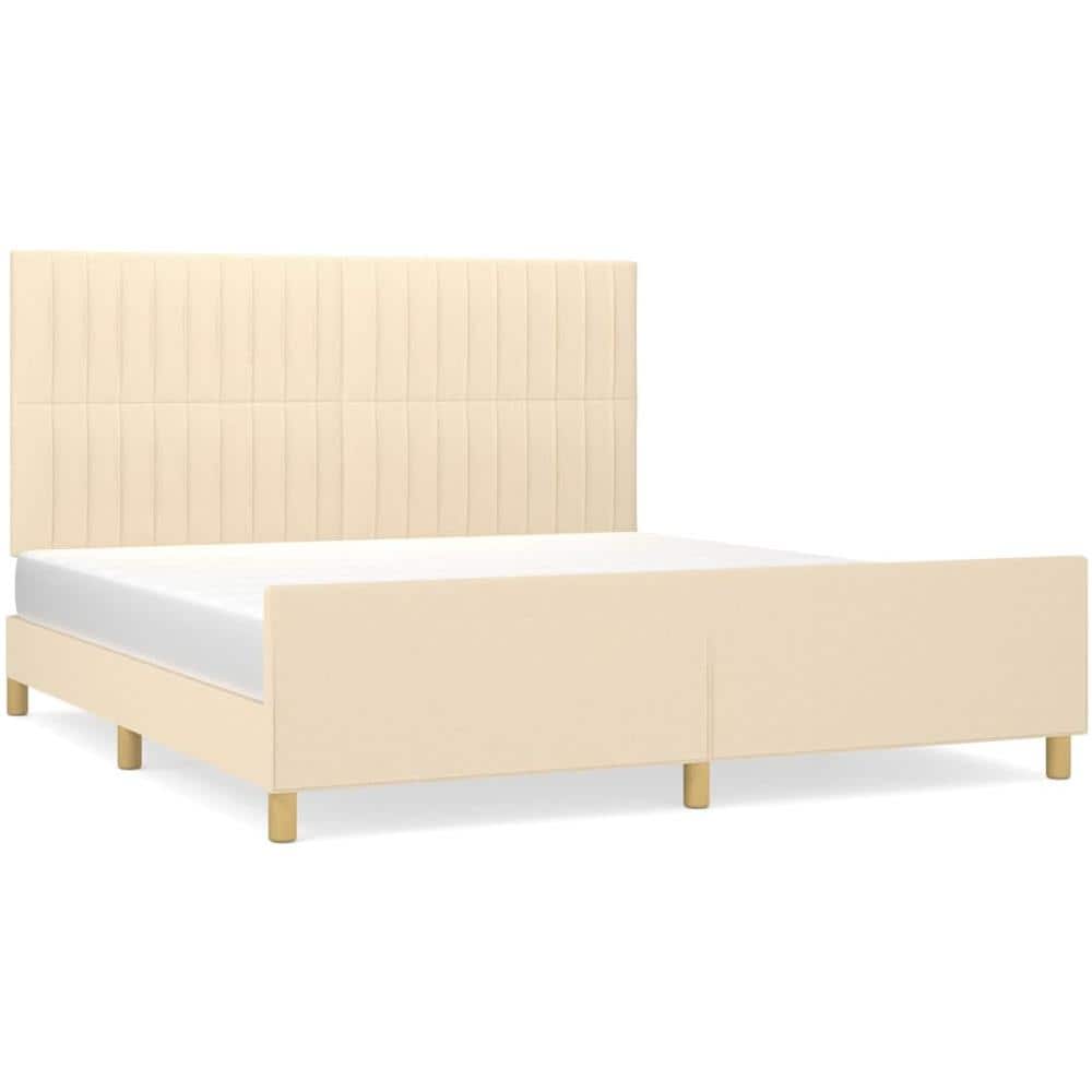 Giroletto Con Testiera Crema 180x200 Cm In Tessuto - Foto 2