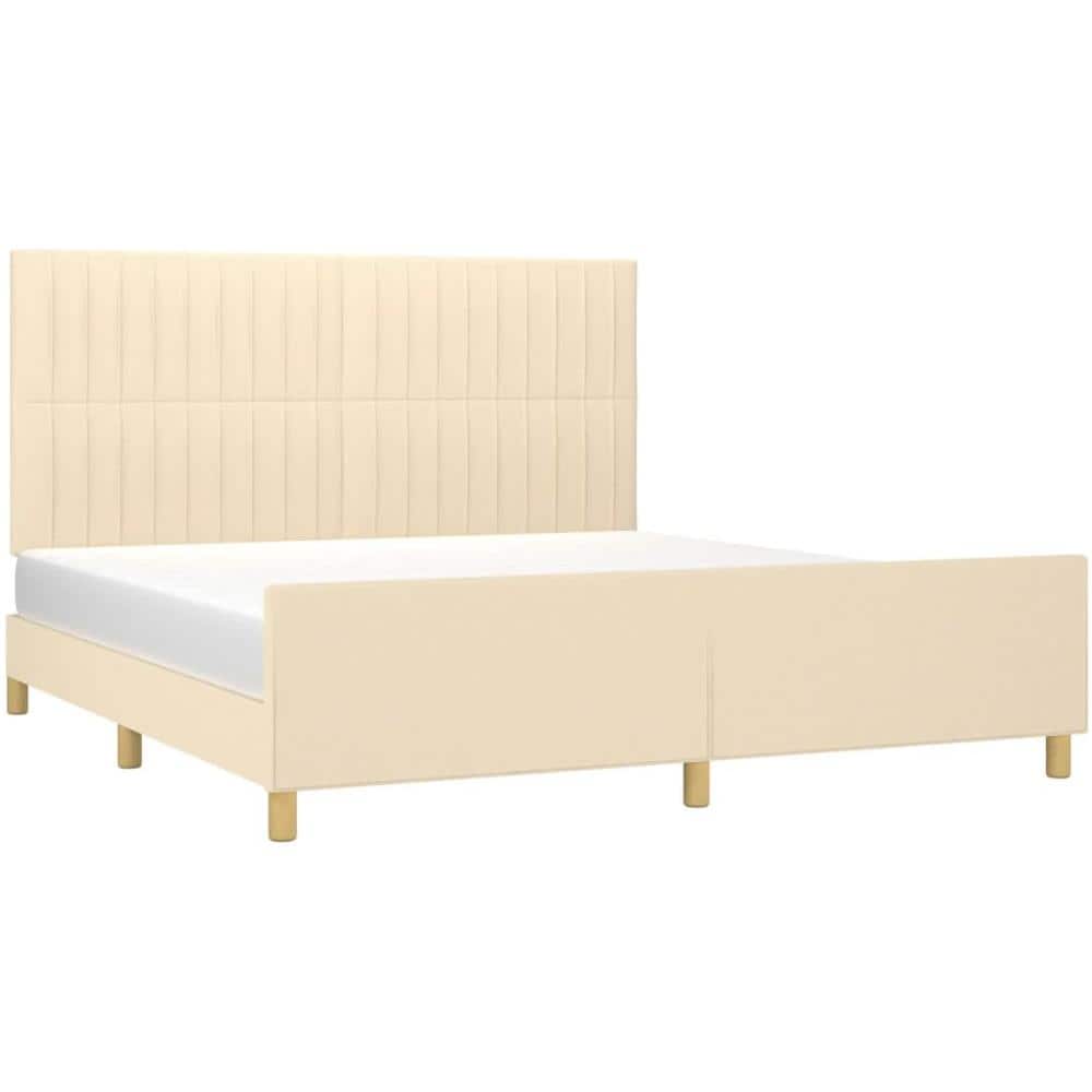 Giroletto Con Testiera Crema 180x200 Cm In Tessuto - Foto 3