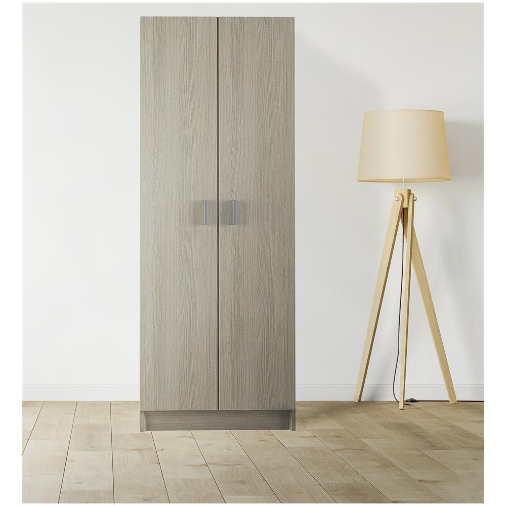 Armadio Multiuso Salem, Mobile Ausiliario A 2 Ante, Portascarpe Con 3 Ripiani, Scarpiera Alta Moderna, 59x37h180 Cm, Rovere - Foto 1