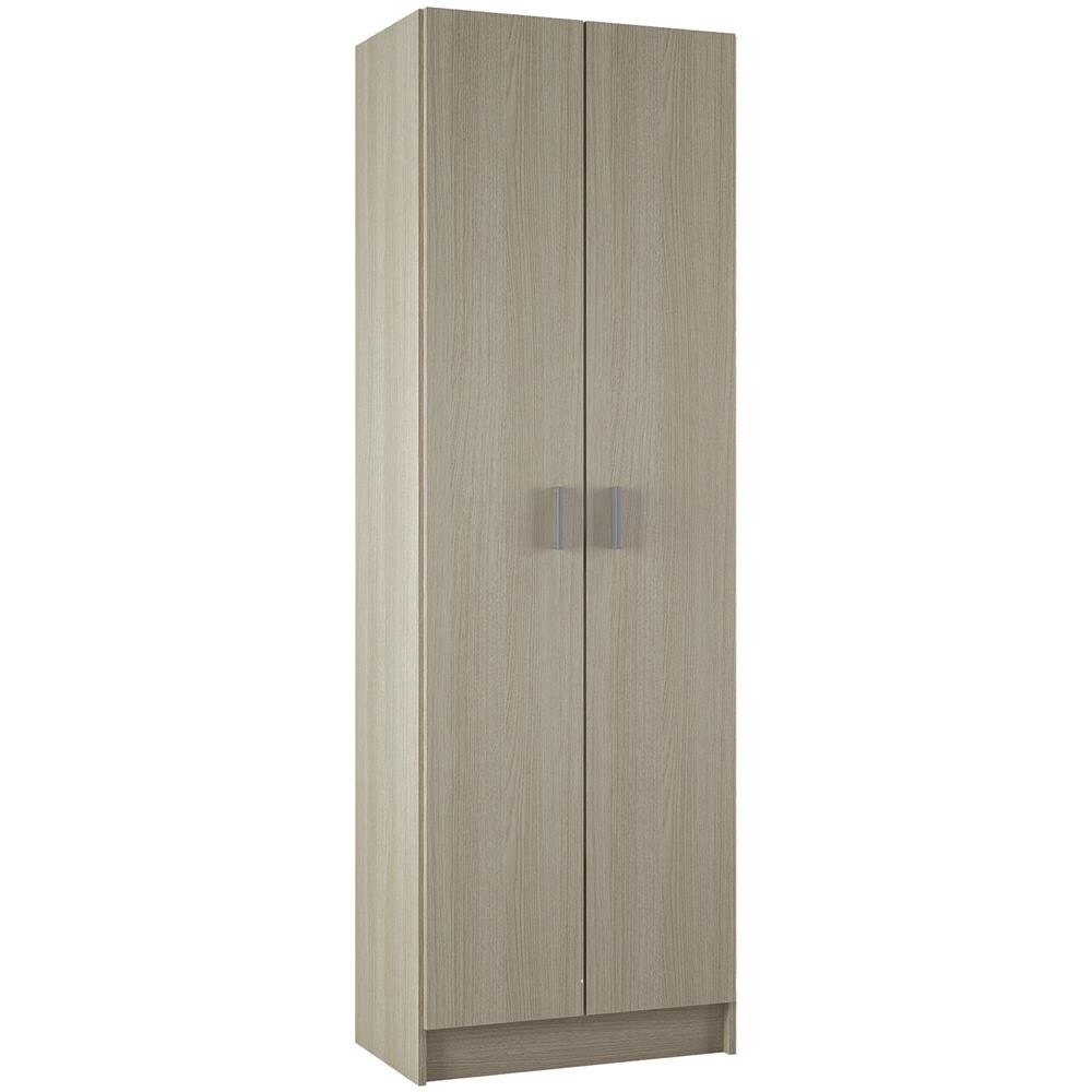 Armadio Multiuso Salem, Mobile Ausiliario A 2 Ante, Portascarpe Con 3 Ripiani, Scarpiera Alta Moderna, 59x37h180 Cm, Rovere - Foto 2