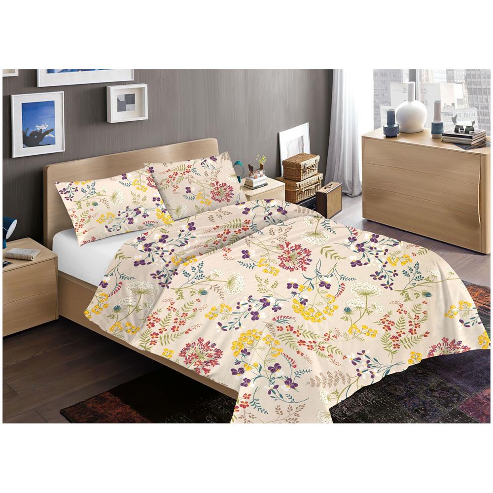 Sacco Copripiumino Piumone Letto In 100% Cotone Disegno Fiori Flower Garden Mod Rp Made Italy 2 Piazze Fiori - Foto 1