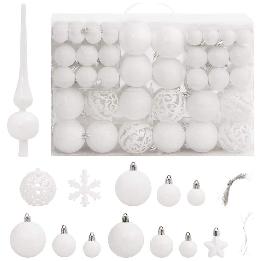 Set Palline Di Natale 111 Pz Bianco In Polistirene - Foto 1