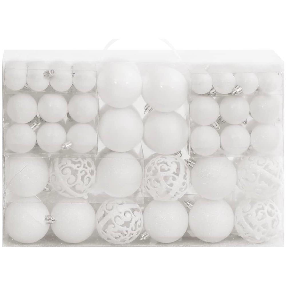 Set Palline Di Natale 111 Pz Bianco In Polistirene - Foto 2