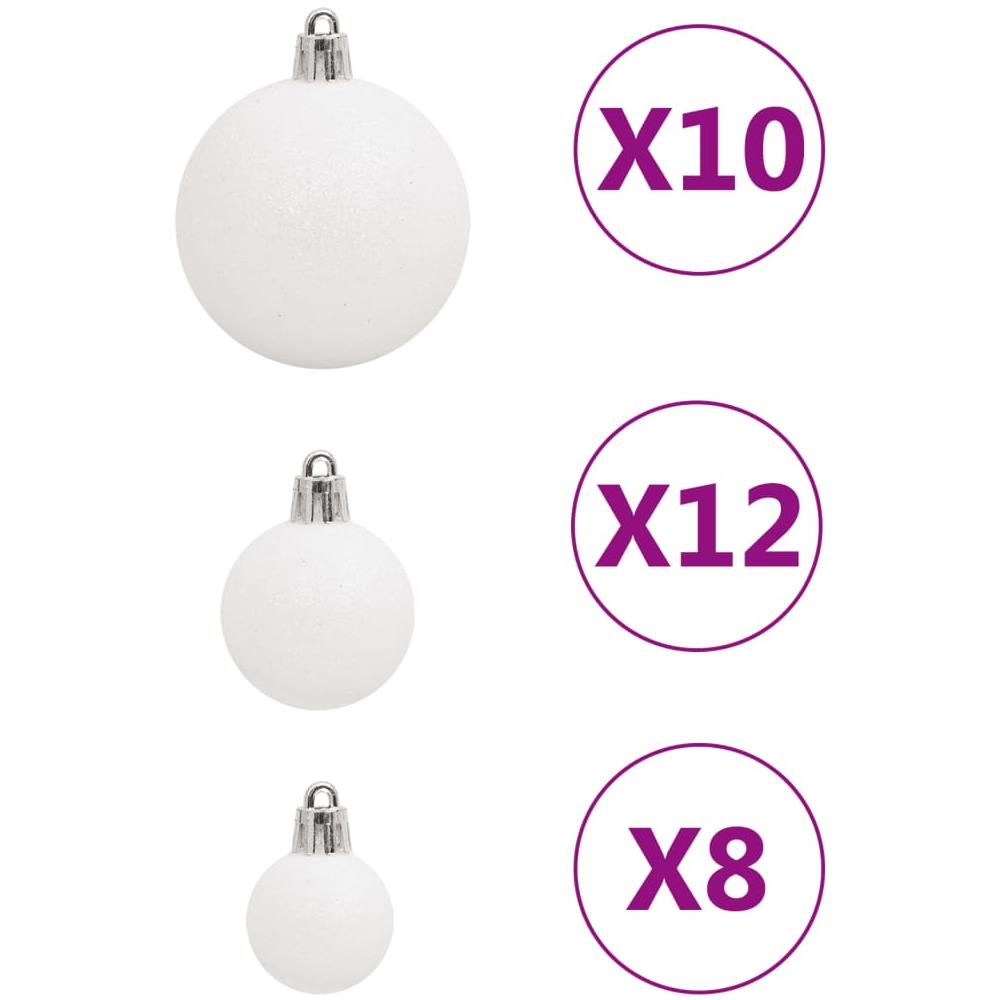 Set Palline Di Natale 111 Pz Bianco In Polistirene - Foto 7