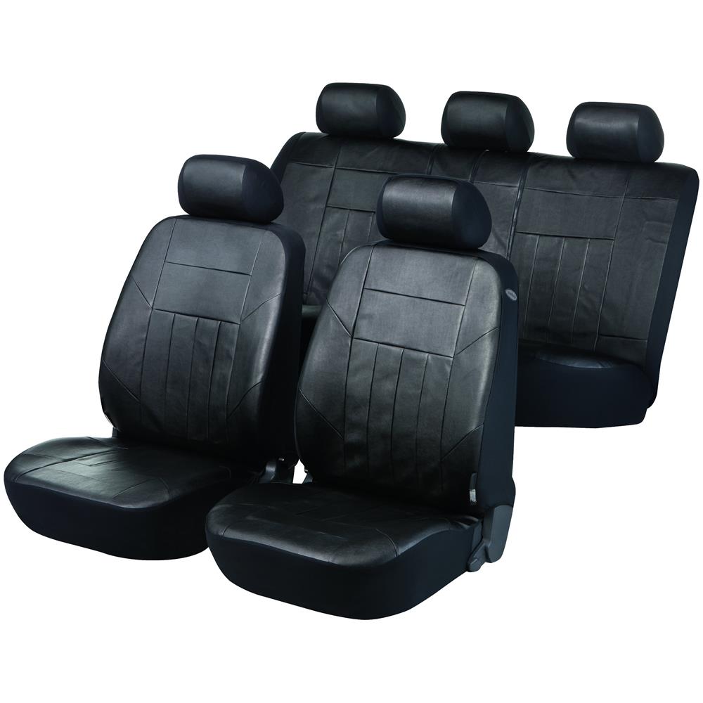 Coprisedili Auto Soft Nappa In Similpelle Nera - Foto 1