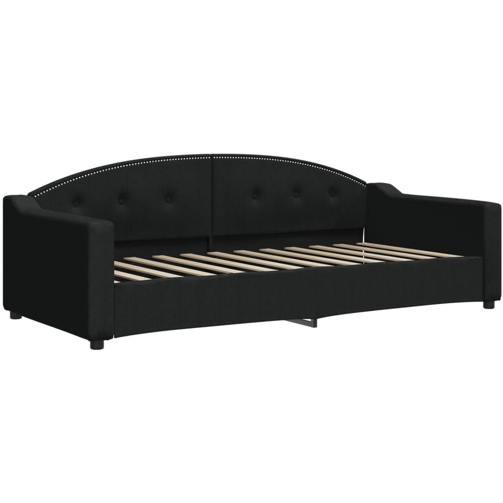Letto Da Giorno Nero 90x200 Cm In Tessuto - Foto 1