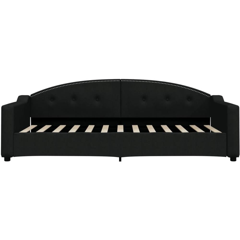 Letto Da Giorno Nero 90x200 Cm In Tessuto - Foto 2