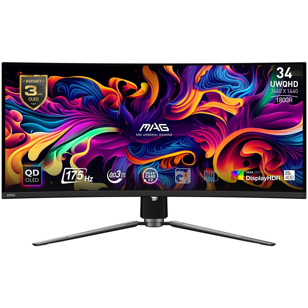 Monitor 34" QD-OLED OLED Gaming MAG 341CQPDE UltraWide Quad HD 3440 x 1440 Pixel Tempo di Risposta 0.03 ms Frequenza di Aggiornamento 175 (Hz) - Foto 1
