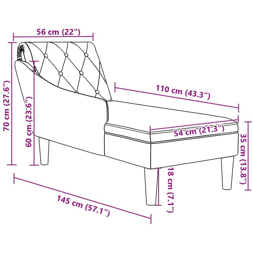 Sdraio con Cuscino e Bracciolo Destro in Tessuto Grigio Chiaro - Foto 9