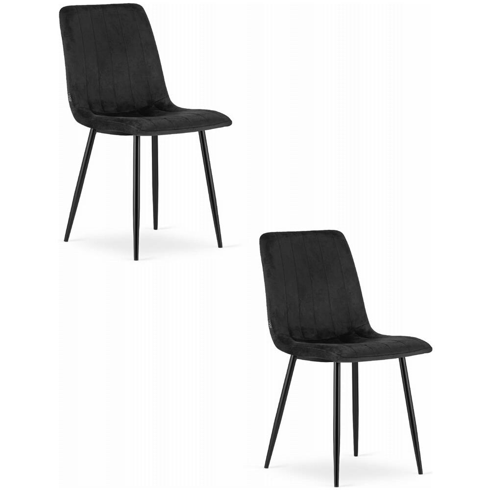 Sedia JEWA in velluto nero dal design ergonomico per il soggiorno x2 - Foto 1