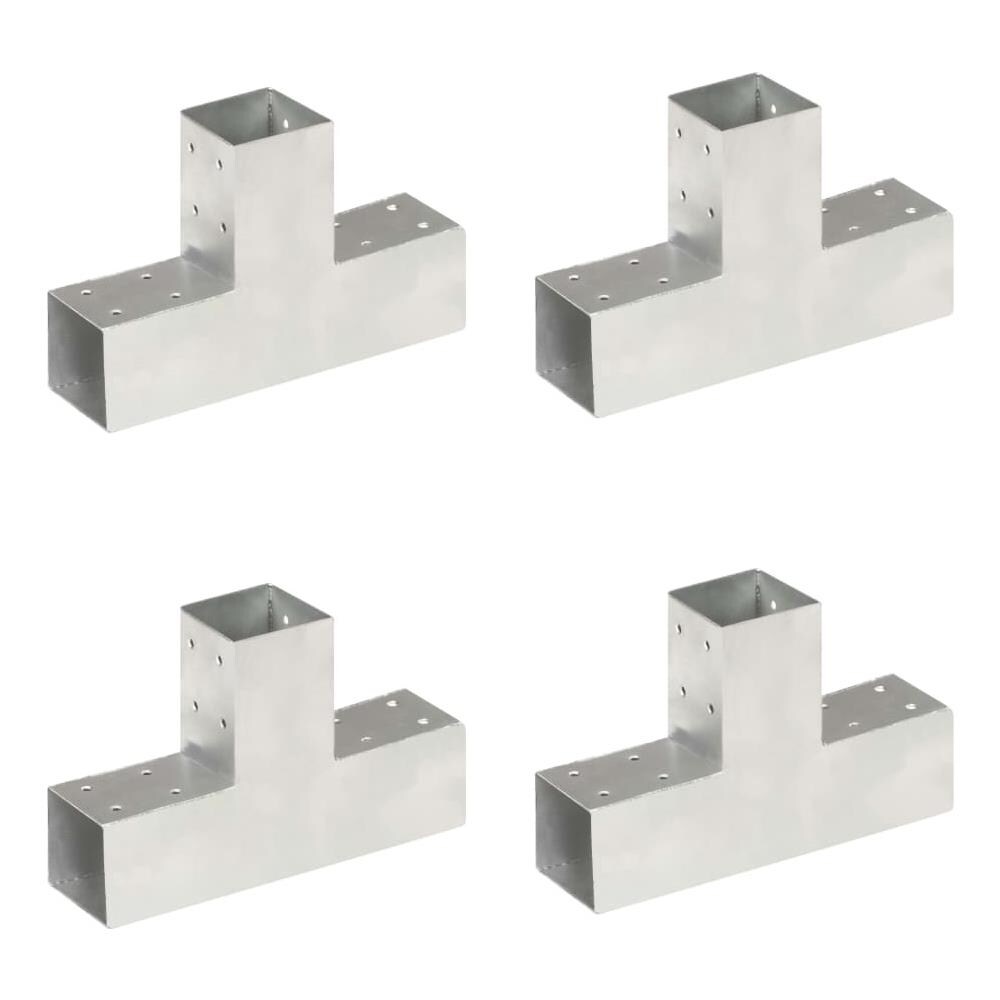 Connettori Per Pali A Forma Di T 4 Pz Metallo Zincato 71x71 Mm - Foto 1
