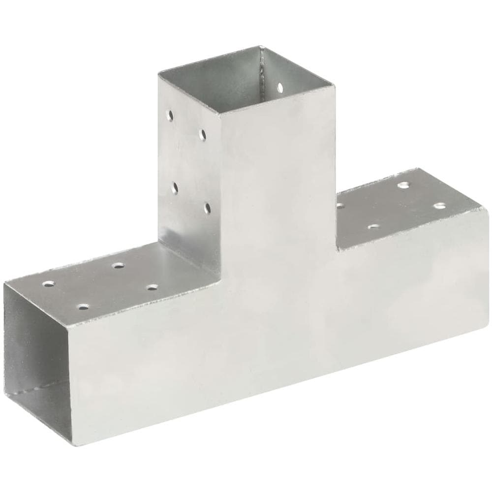 Connettori Per Pali A Forma Di T 4 Pz Metallo Zincato 71x71 Mm - Foto 2