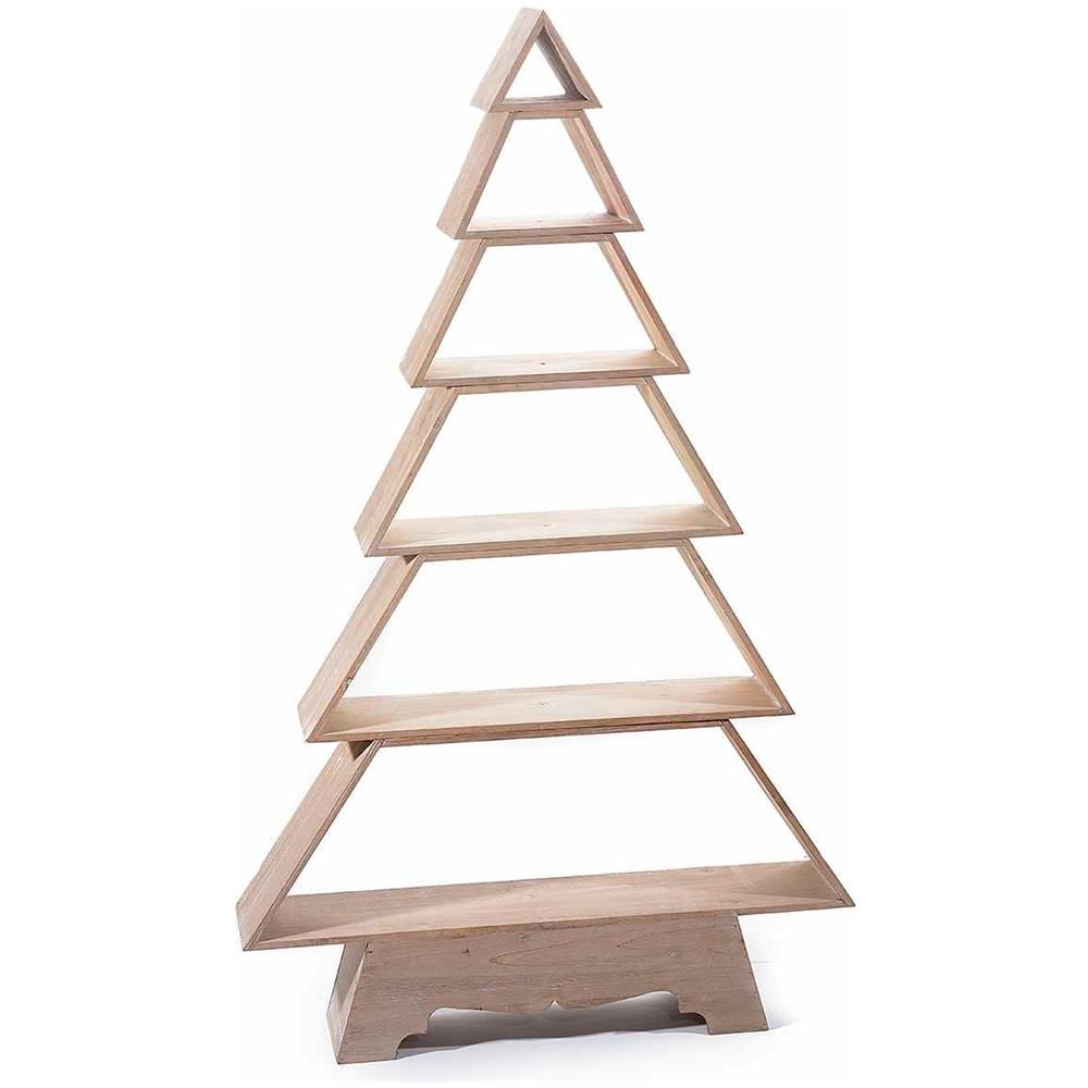 Albero Di Natale In Legno Con Mensole Altezza 1,24 Metri Per Allestire Casa Vetrine E Negozi - Foto 1