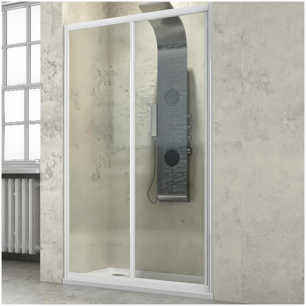 Porta Doccia Scorrevole Slide Per Box Nicchia Due Ante Cristallo Temprato *** Misure : 127-131xh185 Cm Trasparente - Foto 1