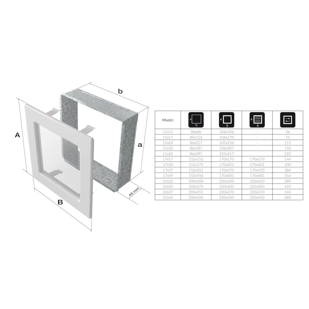 Griglia Di Aerazione 17x30 Bianco Avec Une Persienne - Foto 4