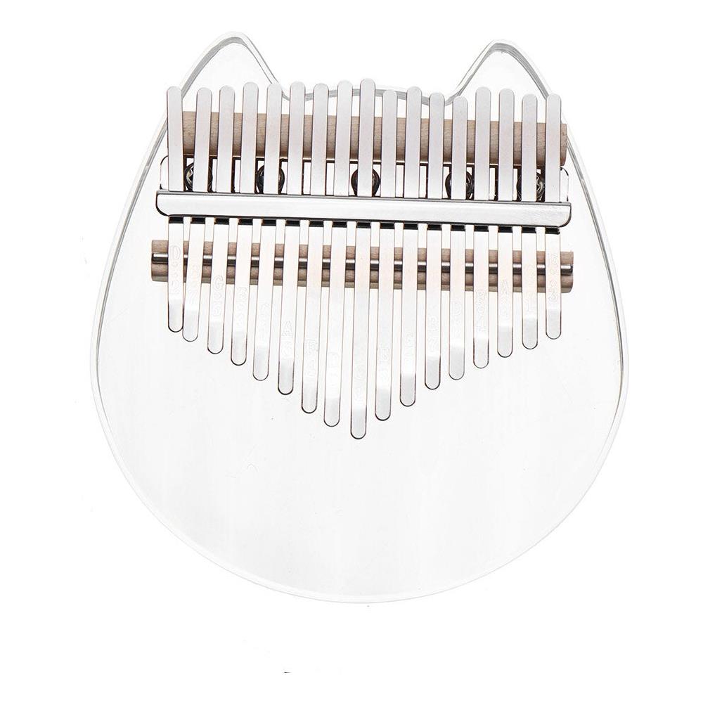 Kalimba Acrilico Arcobaleno - 21 Tasti, A Forma Di Gatto, Con Custodia E Accessori