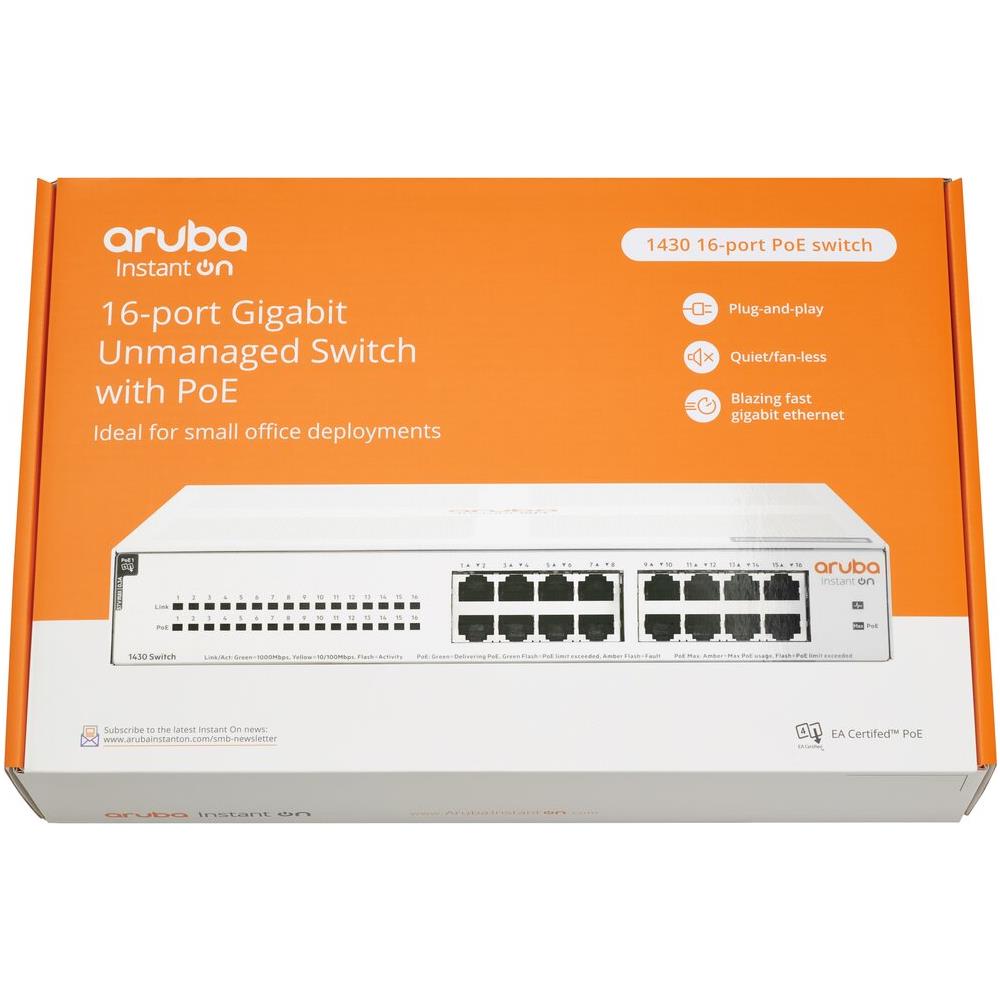 Switch Aruba Instant On 1430 16 Porte Ethernet PoE 10 / 100 / 1000 Mbps RJ45 Unmanaged - Foto 4
