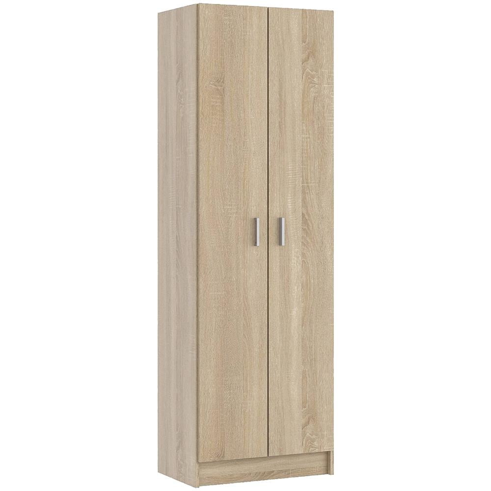 Armadio Multiuso Portsmouth, Mobile Ausiliario A 2 Ante, Guardaroba Portascarpe Moderno, Scarpiera Verticale, 59x37h180 Cm, Rovere - Foto 2
