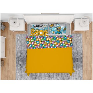 BIANCHERIAWEB - Completo Lenzuola Letto In 100% Cotone Made In Italy Varie Fantasie C N 2 Piazze Stars Blu 8016111411491