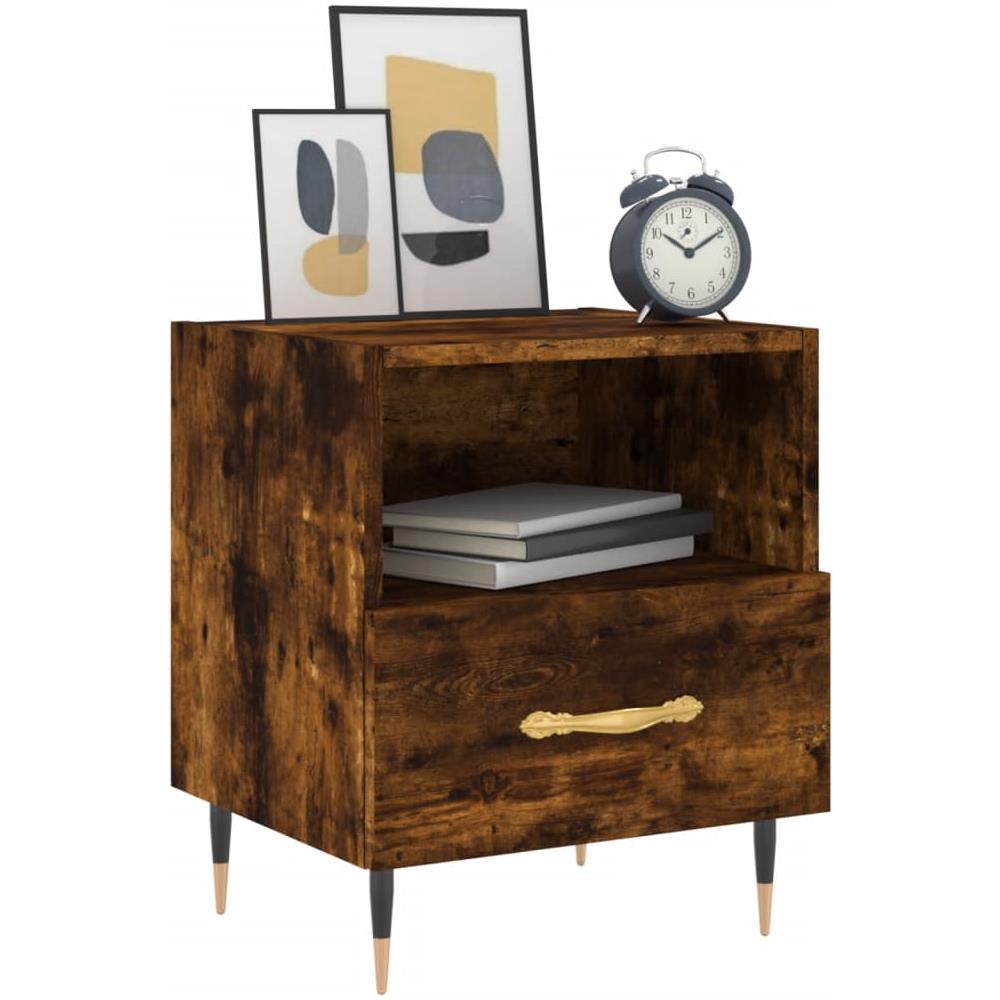 Comodini 2 Pz Rovere Fumo 40x35x47,5 Cm In Legno Multistrato - Foto 3