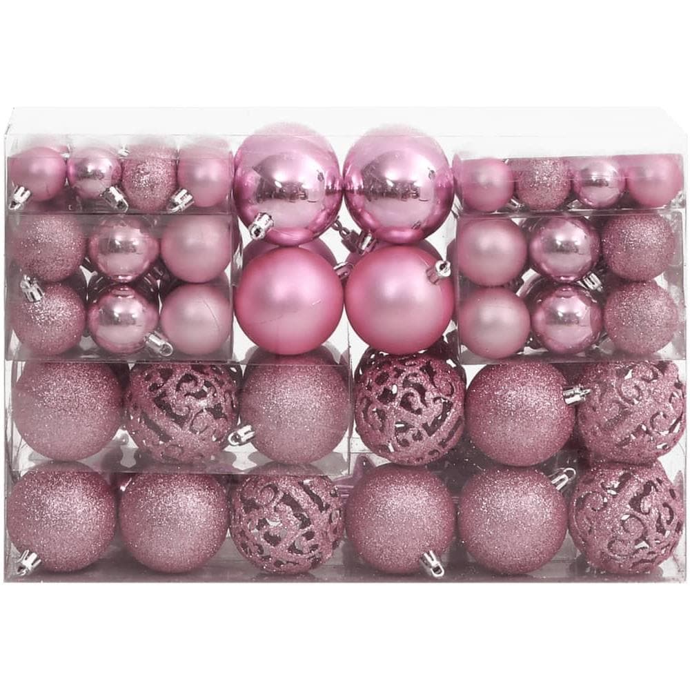 Set Palline Di Natale 111 Pz Rosa In Polistirene - Foto 2