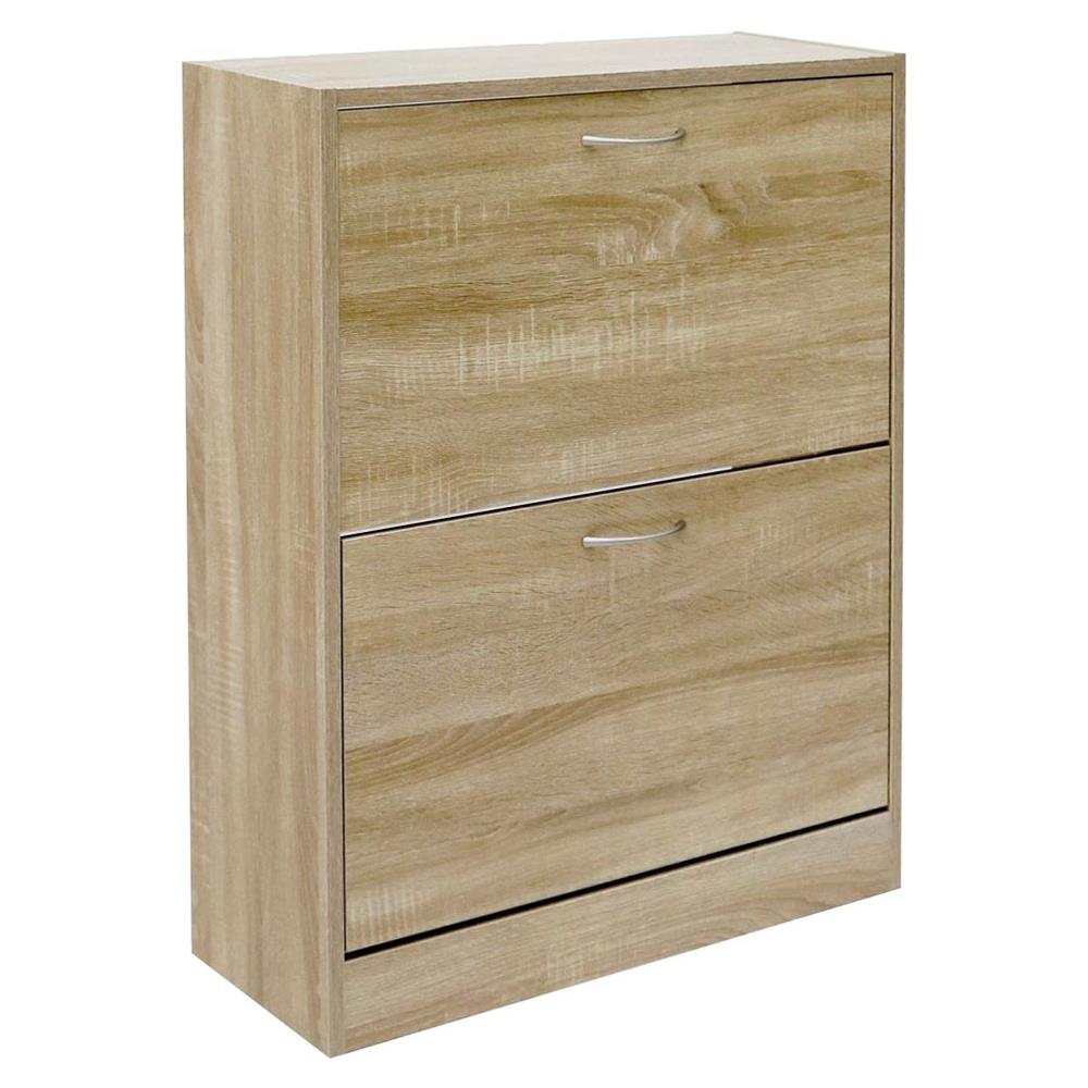 Scarpiera 2 Ante Ripiani Doppia Profondità In Melanina 60x24x83cm Colore Beige - Foto 4