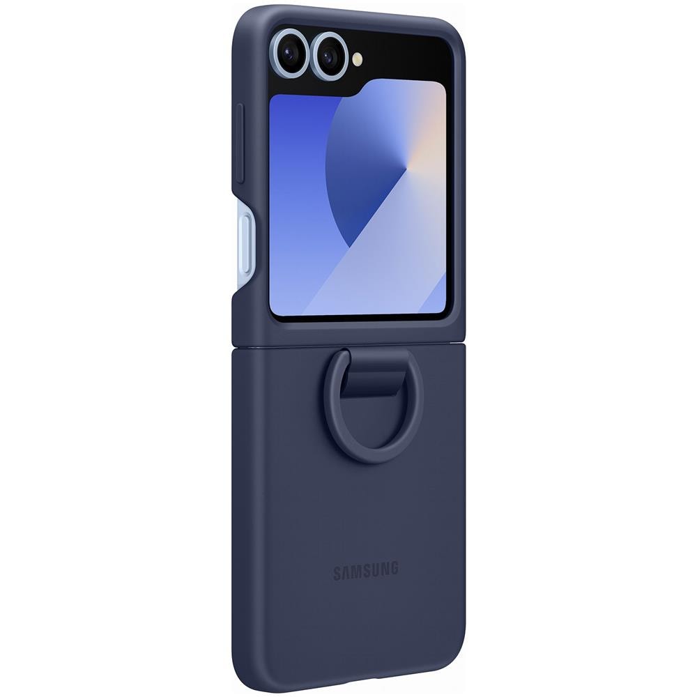 Galaxy Z Flip6 Silicone Case with Ring Navy Blu, Cover,, Galaxy Z Flip6, 17 cm (6.7"), Blu marino - Foto 2