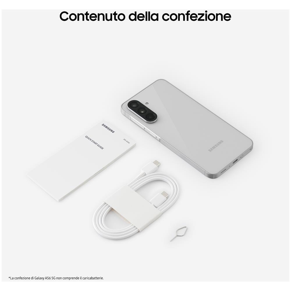 Galaxy A56 5G 256GB 8GB Ram Display 6.7" Super AMOLED Main Camera 50MP IP67 NanoSIM + eSIM Exynos Android 15 5000 mAh Awesome Lightgray Italia - Foto 2