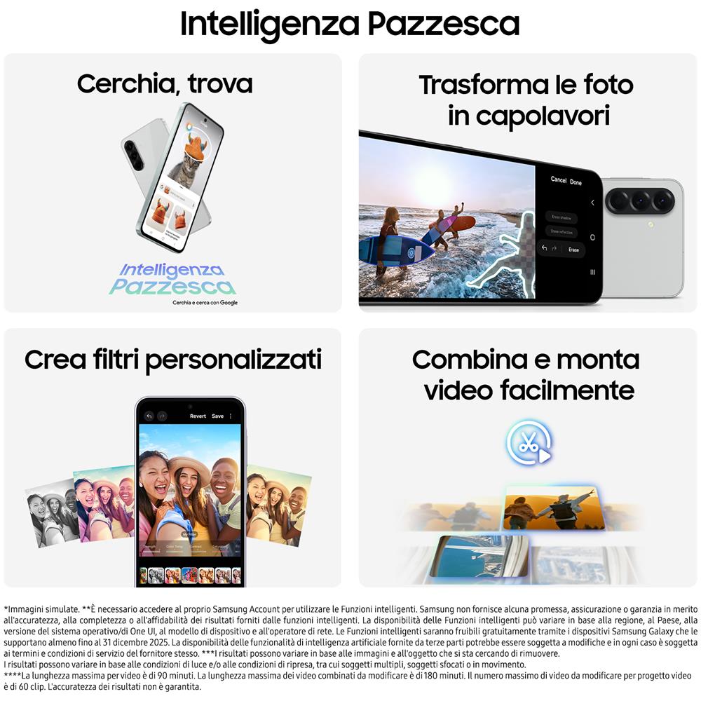 Galaxy A56 5G 256GB 8GB Ram Display 6.7" Super AMOLED Main Camera 50MP IP67 NanoSIM + eSIM Exynos Android 15 5000 mAh Awesome Lightgray Italia - Foto 7