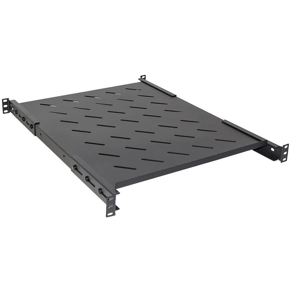 Ripiano per Armadio Rack 19" Allungabile 550mm con 4 Agganci Nero - Foto 2