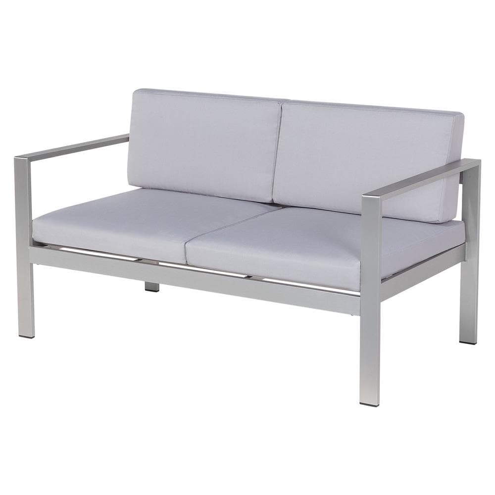 Divano A 2 Posti In Alluminio Con Cuscini Grigio Chiaro Salerno - Foto 1