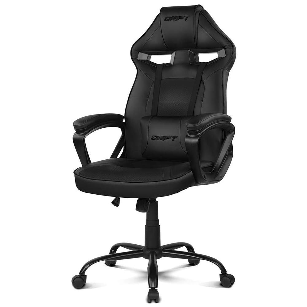 DR50 Sedia Gaming per PC da 120 kg Sedia imbottita Tappezzata e Schienale Imbottito Tappezzato Colore Nero - Foto 1