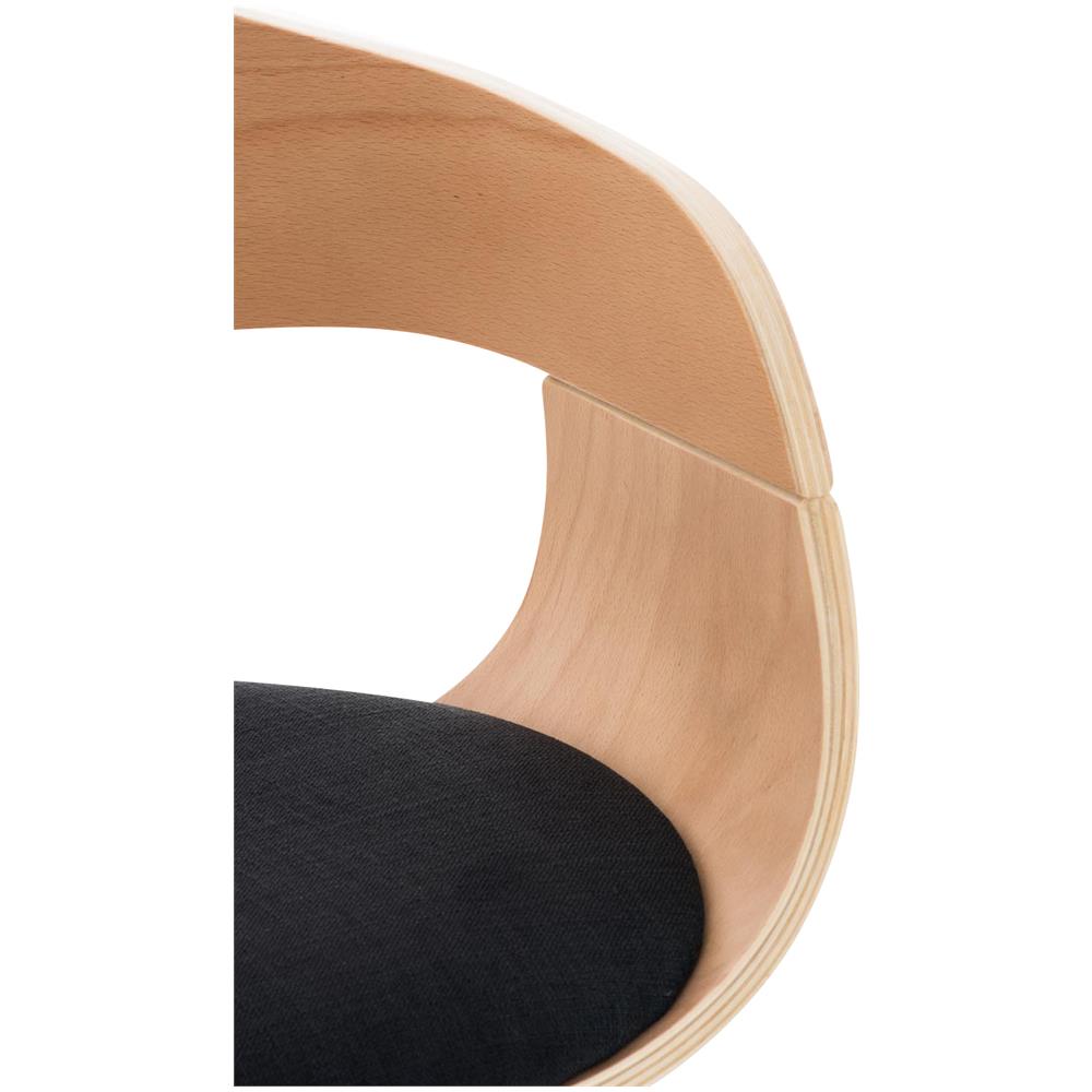 Sgabello rétro Kingston con Braccioli - Sgabello Bar Girevole 360° in Tessuto e Legno I Sgabello Alto Bancone Regolabile 63 - 77 cm Natura / Nero - Foto 5